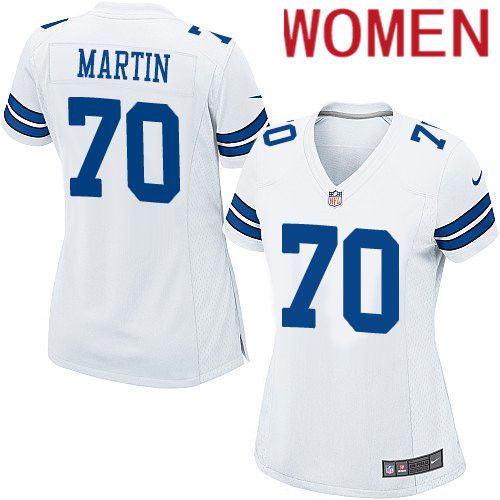 Women Dallas Cowboys #70 Zack Martin Nike White Team Game NFL Jersey->women nfl jersey->Women Jersey